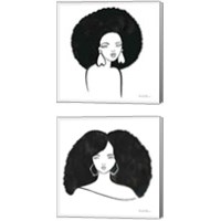 Framed 'Afro Girl 2 Piece Canvas Print Set' border=