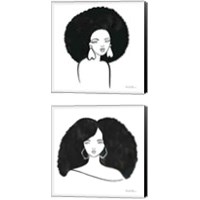 Framed 'Afro Girl 2 Piece Canvas Print Set' border=