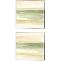 Framed 'Green Water 2 Piece Canvas Print Set' border=