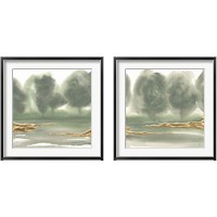 Framed 'Gold Earth 2 Piece Framed Art Print Set' border=