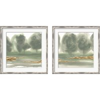 Framed 'Gold Earth 2 Piece Framed Art Print Set' border=