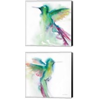 Framed 'Hummingbirds  2 Piece Canvas Print Set' border=