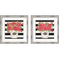 Framed Fuchsia Stripes 2 Piece Framed Art Print Set