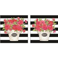 Framed 'Fuchsia Stripes 2 Piece Art Print Set' border=