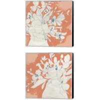 Framed 'Terracotta Flowers 2 Piece Canvas Print Set' border=