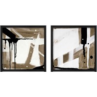 Framed Black and Gold Abstract 2 Piece Framed Art Print Set