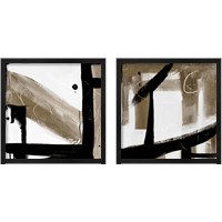 Framed Black and Gold Abstract 2 Piece Framed Art Print Set