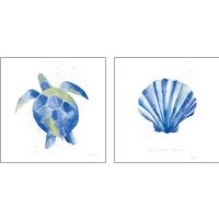 Framed 'Blue Underwater 2 Piece Art Print Set' border=