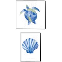 Framed Blue Underwater 2 Piece Canvas Print Set