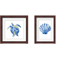 Framed 'Blue Underwater 2 Piece Framed Art Print Set' border=