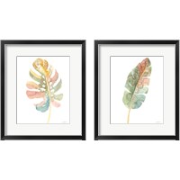 Framed Boho Tropical Leaf  2 Piece Framed Art Print Set