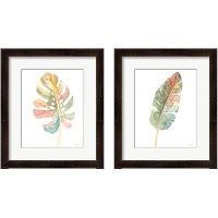 Framed 'Boho Tropical Leaf  2 Piece Framed Art Print Set' border=