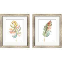 Framed Boho Tropical Leaf  2 Piece Framed Art Print Set