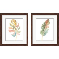 Framed Boho Tropical Leaf  2 Piece Framed Art Print Set