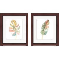 Framed Boho Tropical Leaf  2 Piece Framed Art Print Set