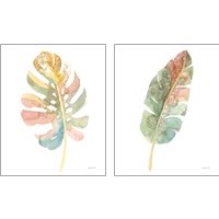 Framed Boho Tropical Leaf  2 Piece Art Print Set