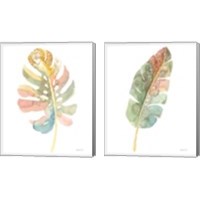 Framed 'Boho Tropical Leaf  2 Piece Canvas Print Set' border=
