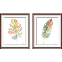 Framed 'Boho Tropical Leaf  2 Piece Framed Art Print Set' border=