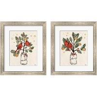 Framed Christmas Lovebirds 2 Piece Framed Art Print Set