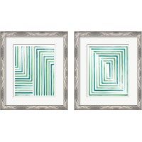 Framed 'Sea Glass Sunset 2 Piece Framed Art Print Set' border=