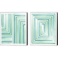 Framed 'Sea Glass Sunset 2 Piece Canvas Print Set' border=