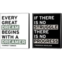 Framed 'Motivation  2 Piece Canvas Print Set' border=