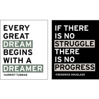 Framed 'Motivation  2 Piece Art Print Set' border=