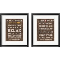 Framed 'Cabin Life Dark 2 Piece Framed Art Print Set' border=