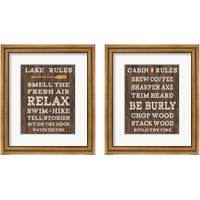 Framed 'Cabin Life Dark 2 Piece Framed Art Print Set' border=