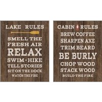 Framed Cabin Life Dark 2 Piece Art Print Set