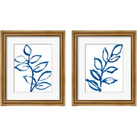 Framed Leafy Blue 2 Piece Framed Art Print Set