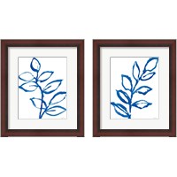 Framed Leafy Blue 2 Piece Framed Art Print Set