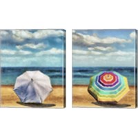 Framed Beach Umbrella 2 Piece Canvas Print Set
