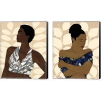 Framed 'Ethnic Beauty 2 Piece Canvas Print Set' border=