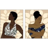 Framed 'Ethnic Beauty 2 Piece Art Print Set' border=