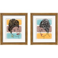 Framed 'Head Wrap 2 Piece Framed Art Print Set' border=