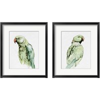 Framed 'Bright Parrot Portrait 2 Piece Framed Art Print Set' border=