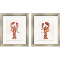 Framed 'Salty Lobster 2 Piece Framed Art Print Set' border=