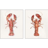Framed 'Salty Lobster 2 Piece Art Print Set' border=