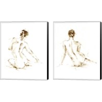 Framed 'Drybrush Figure Study 2 Piece Canvas Print Set' border=