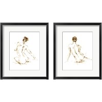 Framed 'Drybrush Figure Study 2 Piece Framed Art Print Set' border=