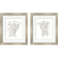 Framed 'Corbel Sketch 2 Piece Framed Art Print Set' border=