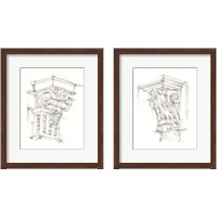 Framed 'Corbel Sketch 2 Piece Framed Art Print Set' border=