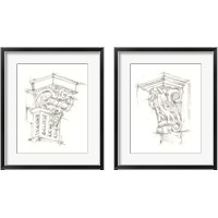 Framed 'Corbel Sketch 2 Piece Framed Art Print Set' border=
