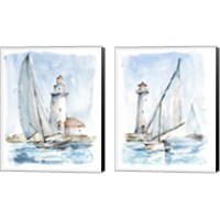 Framed 'Sailing into the Harbor 2 Piece Canvas Print Set' border=