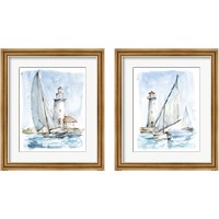 Framed 'Sailing into the Harbor 2 Piece Framed Art Print Set' border=