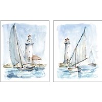 Framed 'Sailing into the Harbor 2 Piece Art Print Set' border=