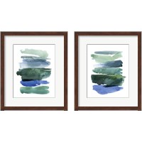 Framed 'Swatches of Sea 2 Piece Framed Art Print Set' border=