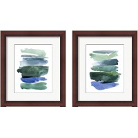 Framed 'Swatches of Sea 2 Piece Framed Art Print Set' border=