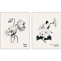Framed 'Annual Flowers 2 Piece Art Print Set' border=
